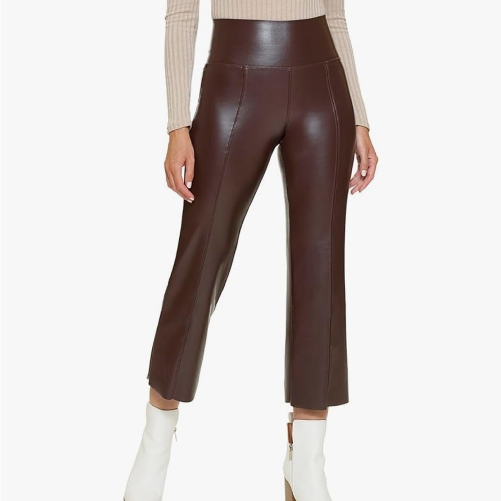 Hue wide leg faux leather pants